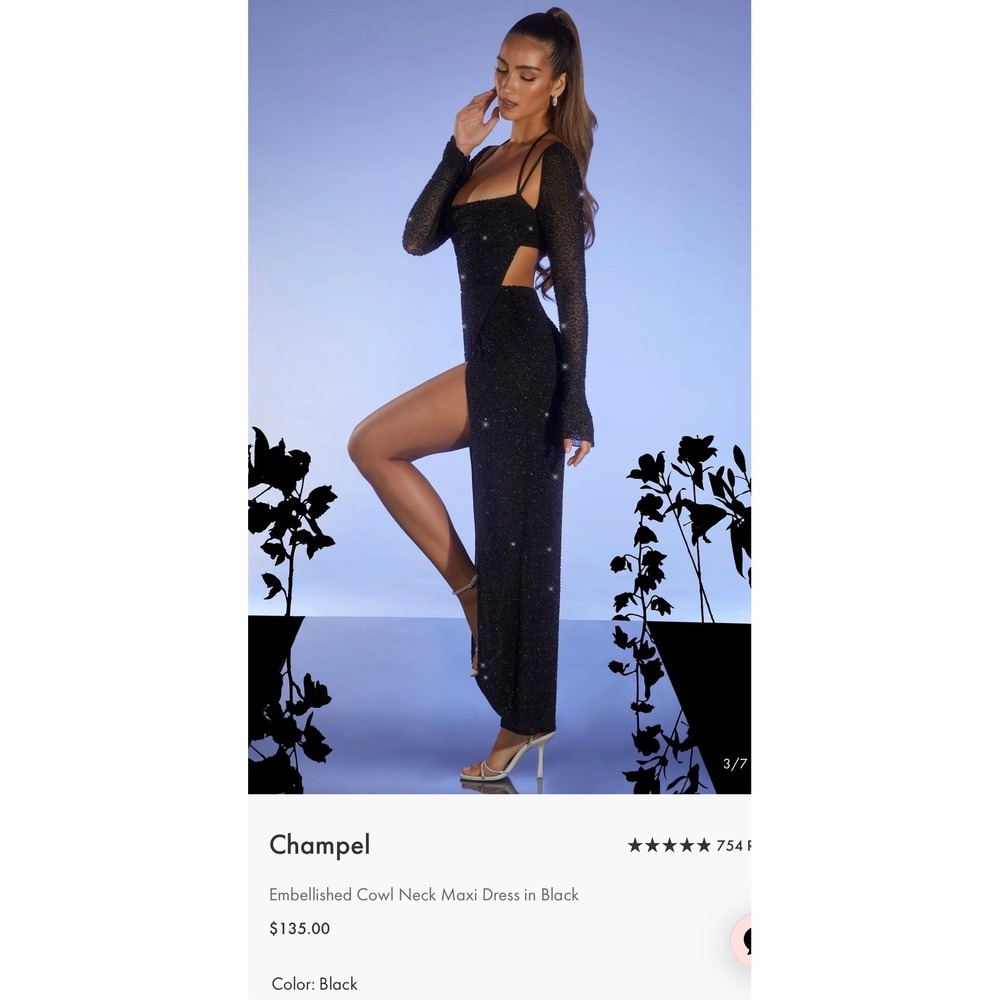 Black Ruched Bodycon Midi Dress NWT US 6 Dark Feminine Siren